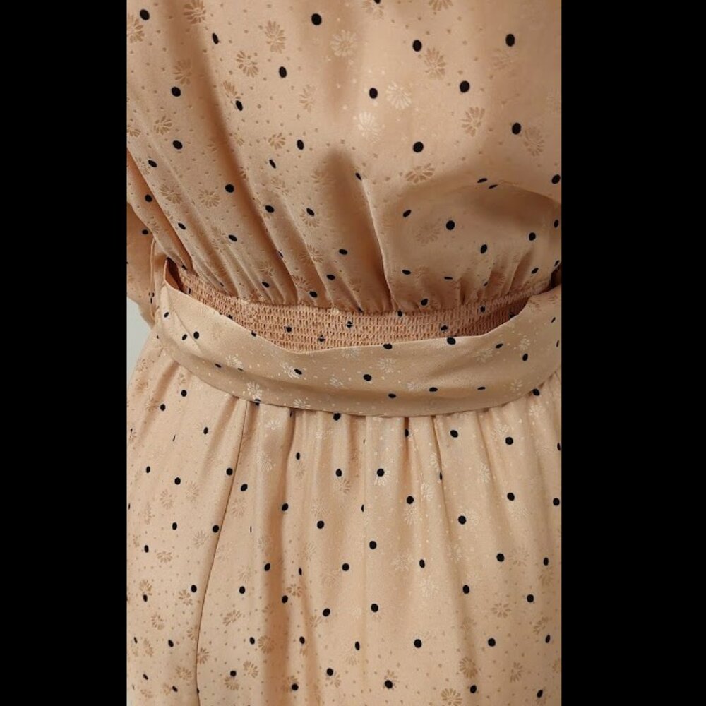 Sézane Pink Printed Silk Long-Sleeve Midi Dress Size: XS - Picture 12 of 13